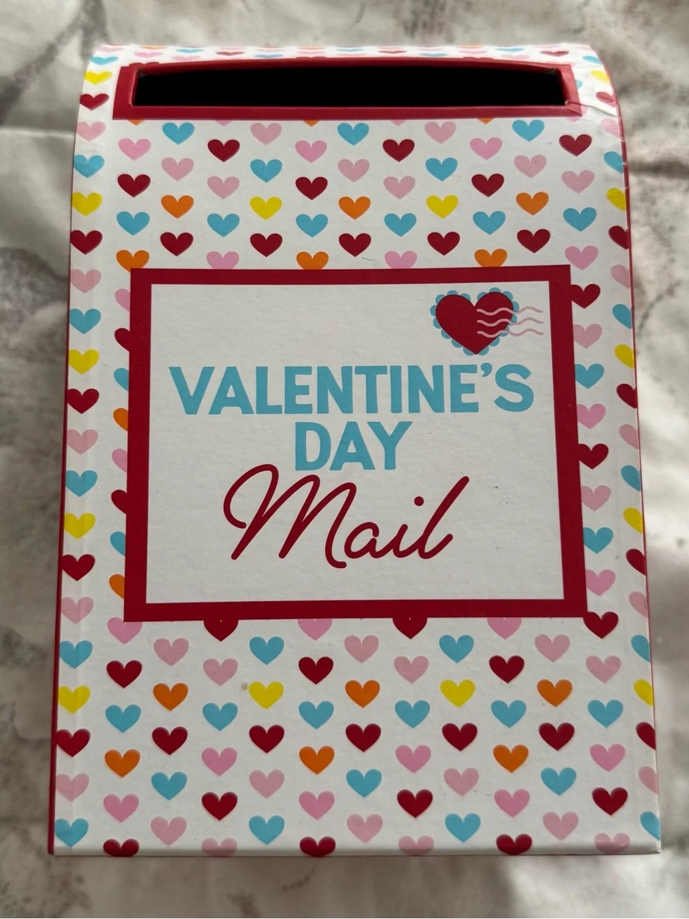 Valentine's Day Mail Box - Multicolor Heart Party Mailbox, size 10x5 festive